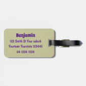 Niedlicher Kawaii Kokosnuss Cartoon Illustration Gepäckanhänger (Rückseite horizontal)