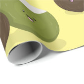 Niedlicher Kawaii Kokosnuss Cartoon Illustration Geschenkpapier (Rolleneckpunkt)