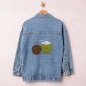 Niedlicher Kawaii Kokosnuss Cartoon Illustration Jeansjacke (Hangar)