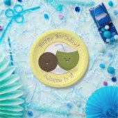 Niedlicher Kawaii Kokosnuss Cartoon Illustration Pappteller (Party)