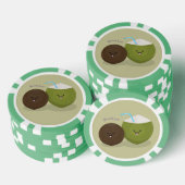 Niedlicher Kawaii Kokosnuss Cartoon Illustration Pokerchips (Stapel)