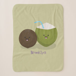 Niedlicher Kawaii Kokosnuss Cartoon Illustration Sherpadecke