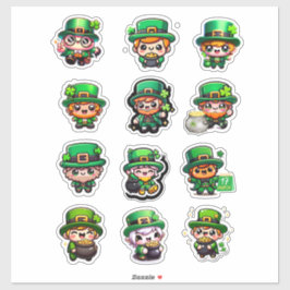 Niedlicher Kawaii Leprechaun St. Patty's Day Aufkleber