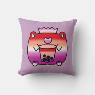 Niedlicher Kawaii Lesbischer Frosch boba Liebhaber Kissen