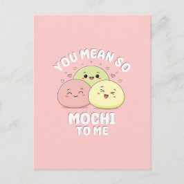 Niedlicher Kawaii Mochi Food Pub Pastel Pink Liebe Postkarte
