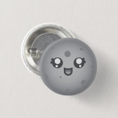 Niedlicher Kawaii Mond-Luna-Charakter Button (Vorne & Hinten)