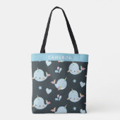 Niedlicher Kawaii Narwhal Sea Einicorn Whale Perso Tasche (Rückseite)