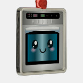 Niedlicher Kawaii Ofen - Kochs-u. Bäcker-Geschenke Silbernes Ornament (Rechts)