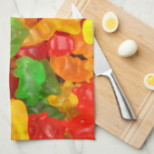 niedlicher Kawaii-Orangengelber Farbenbär Geschirrtuch (Viertel Falte)