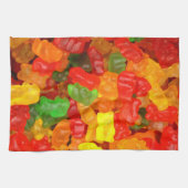 niedlicher Kawaii-Orangengelber Farbenbär Geschirrtuch (Horizontal)