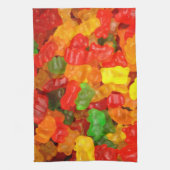 niedlicher Kawaii-Orangengelber Farbenbär Geschirrtuch (Vertikal)