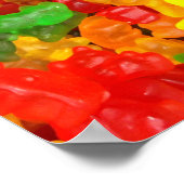 niedlicher Kawaii-Orangengelber Farbenbär Poster (Ecke)