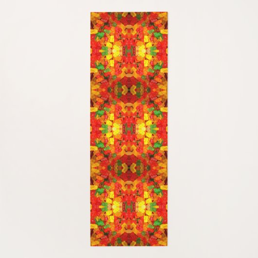 niedlicher Kawaii-Orangengelber Farbenbär Yogamatte (Rückseite)