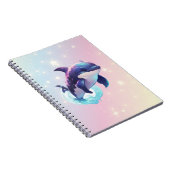 Niedlicher Kawaii Orca Killer Whale Pink und Blau Notizblock (Rechte Seite)