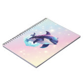 Niedlicher Kawaii Orca Killer Whale Pink und Blau Notizblock (Linke Seite)