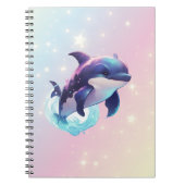 Niedlicher Kawaii Orca Killer Whale Pink und Blau Notizblock (Vorderseite)