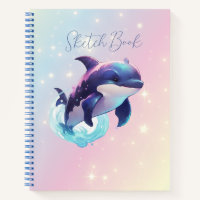 Niedlicher Kawaii Orca Killer Whale Pink und Blau