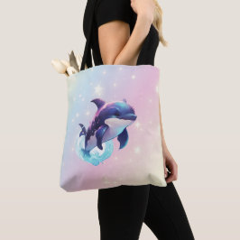 Niedlicher Kawaii Orca Killer Whale Pink und Blau Tasche