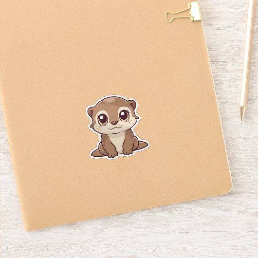 Niedlicher Kawaii Otter Adorable Animal Fun Kunst Aufkleber (Notizbuch)