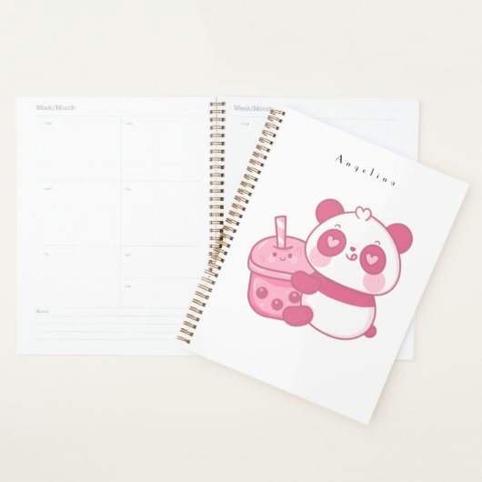 Niedlicher Kawaii Panda Bär mit Drink Planer (Anzeige)
