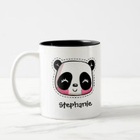 Niedlicher Kawaii-Panda-Bär mit Personalisiertem N