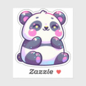 Niedlicher Kawaii Panda mit Pastel Highlights Aufkleber (Blatt)