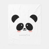 Niedlicher Kawaii-Panda| Name hinzufügen Fleecedecke (Vorderseite)