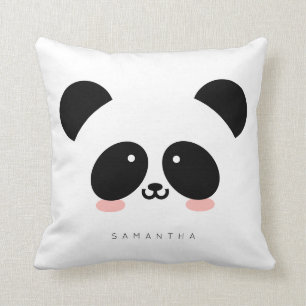 Niedlicher Kawaii-Panda  Name hinzufügen Kissen