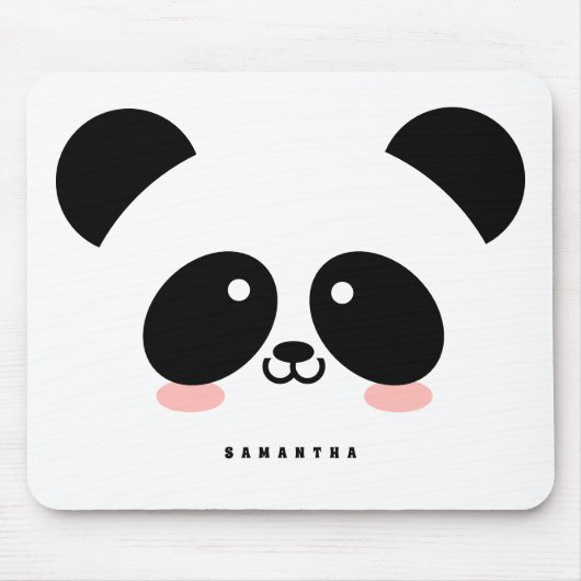 Niedlicher Kawaii-Panda| Name hinzufügen Mousepad (Vorne)