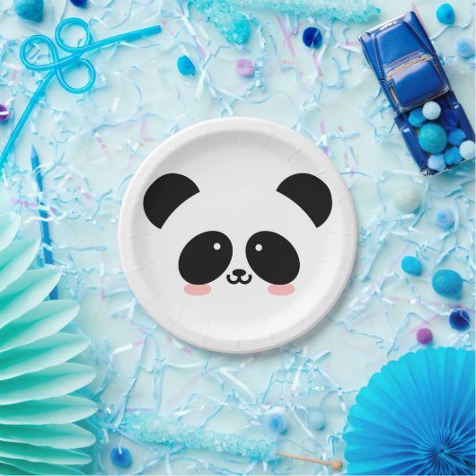 Niedlicher Kawaii-Panda| Name hinzufügen Pappteller (Party)