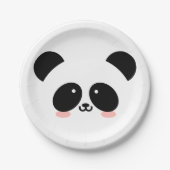 Niedlicher Kawaii-Panda| Name hinzufügen Pappteller (Vorderseite)