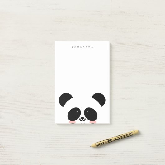 Niedlicher Kawaii-Panda| Name hinzufügen Post-it Klebezettel (Auf Schreibtisch)