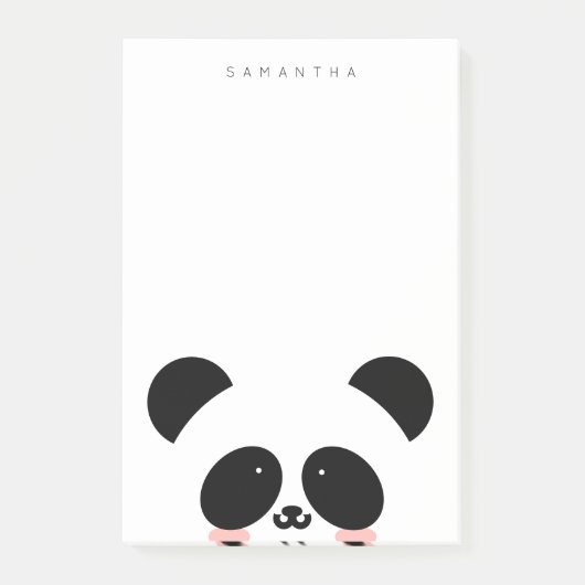 Niedlicher Kawaii-Panda| Name hinzufügen Post-it Klebezettel (Vorderseite)