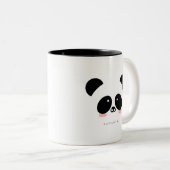Niedlicher Kawaii-Panda| Name hinzufügen Zweifarbige Tasse (VorderseiteRechts)