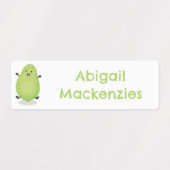 Niedlicher Kawaii Papaya Pfow Cartoon personalisie Etiketten (Design 2)