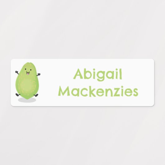 Niedlicher Kawaii Papaya Pfow Cartoon personalisie Etiketten (Design 2)