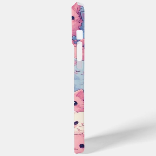 Niedlicher Kawaii Pastel Cats Muster iPhone Case (Rückseite / Links)