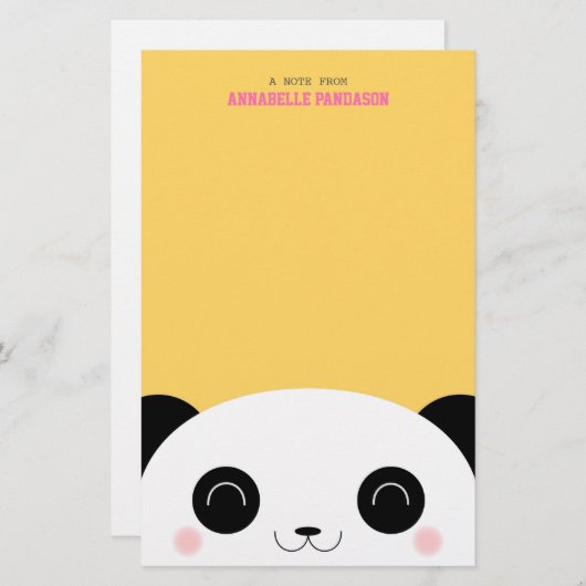 Niedlicher Kawaii Peekaboo-Panda Briefpapier (Vorne/Hinten)