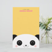 Niedlicher Kawaii Peekaboo-Panda Briefpapier (Stehend Vorderseite)
