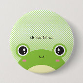 Niedlicher Kawaii Personalisierter Flüchtige Blick Button (Vorderseite)