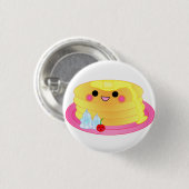 niedlicher kawaii Pfannkuchen Button (Vorne & Hinten)