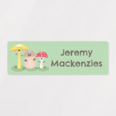 Niedlicher Kawaii Pilz-Toadstol personalisiert Etiketten (Design 1)