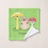 Niedlicher Kawaii-Pilzpilz Badhandtuch Set (Waschlappen)
