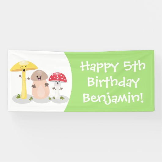 Niedlicher Kawaii-Pilzpilz Banner (Horizontal)