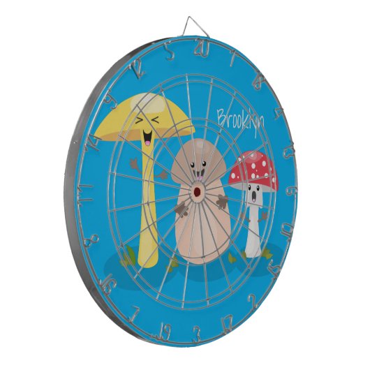 Niedlicher Kawaii-Pilzpilz Dartscheibe (Vorderseite Links)