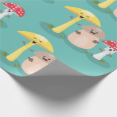Niedlicher Kawaii-Pilzpilz Geschenkpapier (Ecke)