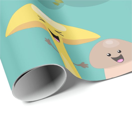 Niedlicher Kawaii-Pilzpilz Geschenkpapier (Rolleneckpunkt)