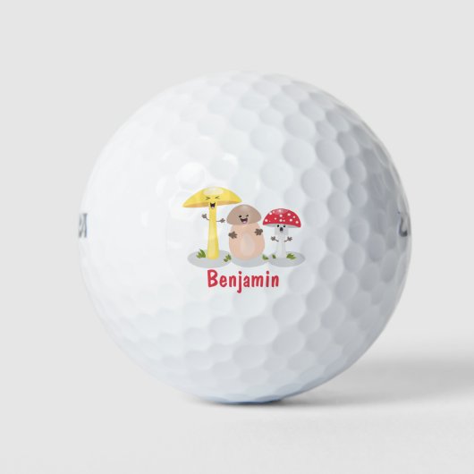 Niedlicher Kawaii-Pilzpilz Golfball (Vorderseite)