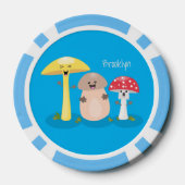 Niedlicher Kawaii-Pilzpilz Pokerchips (Rückseite)
