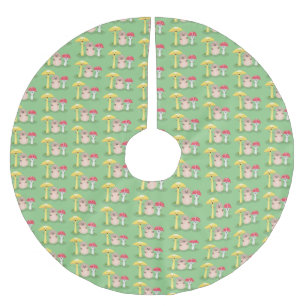 Niedlicher Kawaii-Pilzpilz Polyester Weihnachtsbaumdecke